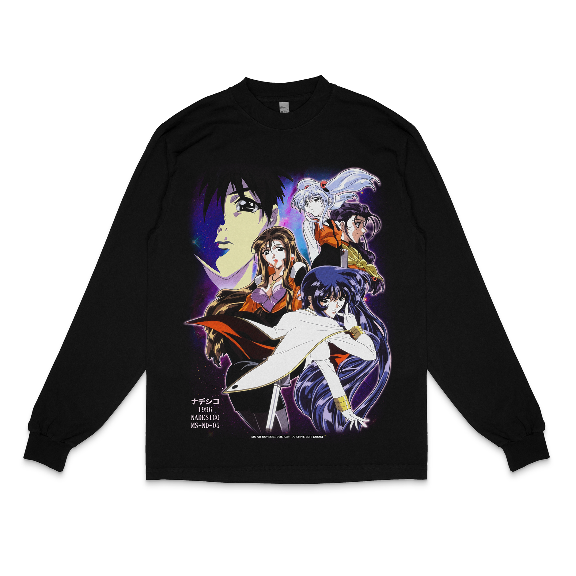 Nadesico Character Collage Anime Long Sleeve Tee | 1807GD – Evil Ken